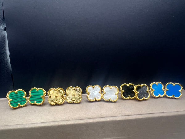 18k Gold Plated Clover Earrings