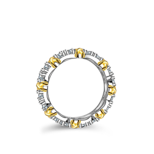 18k Moissanite Gold Plated Full Eternity Band Ring