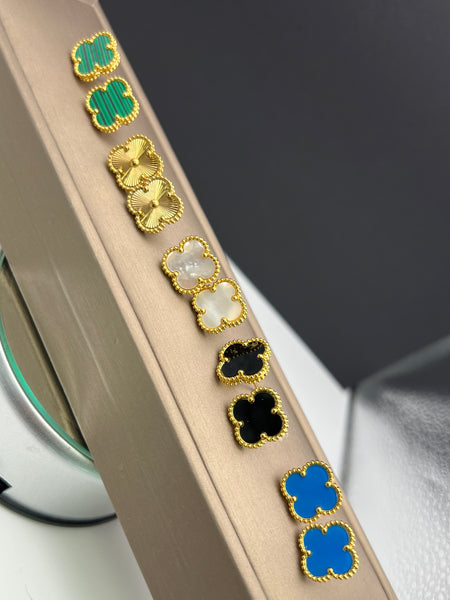 18k Gold Plated Clover Earrings