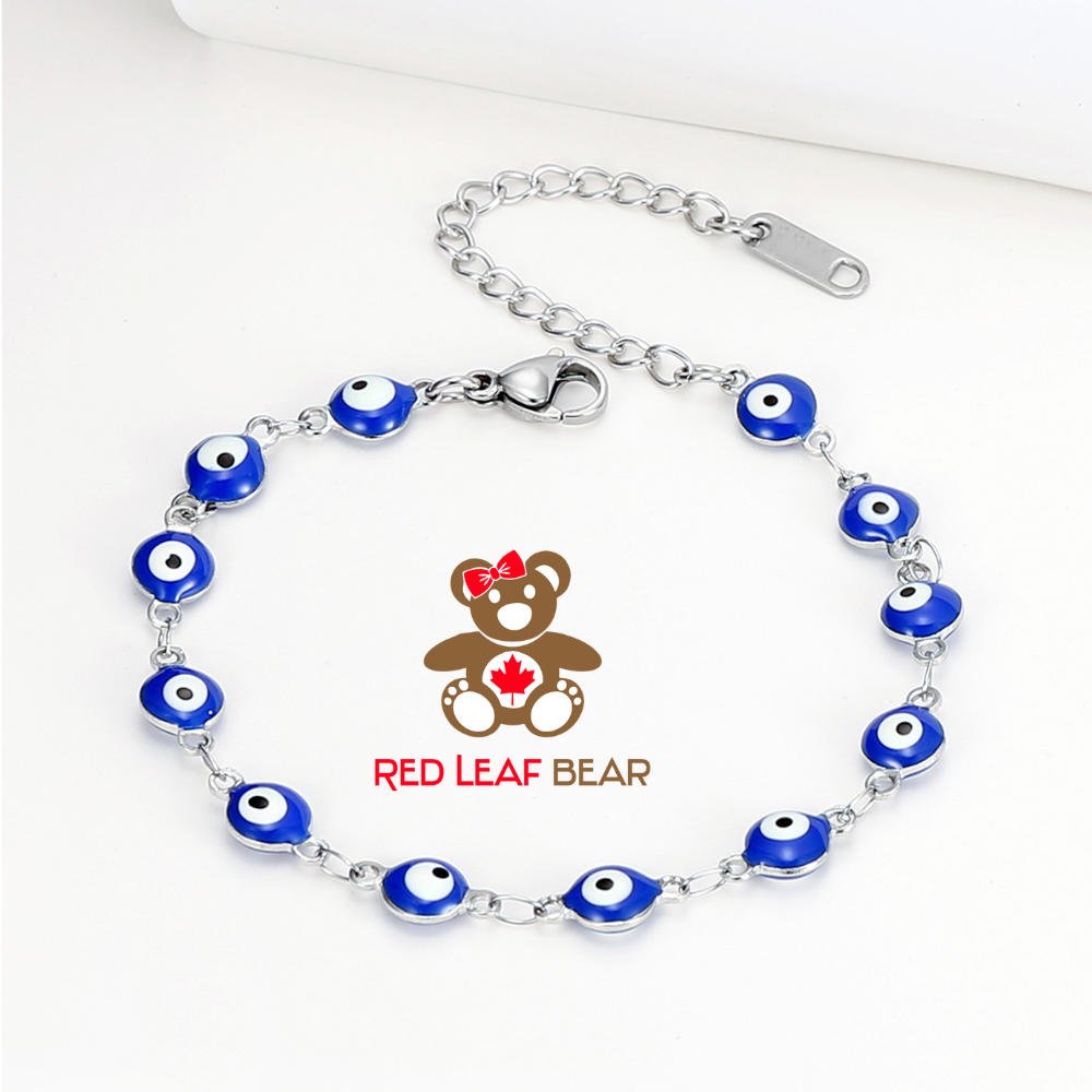 Evil Eye Lucky Charm Bracelet in Stainless Steel