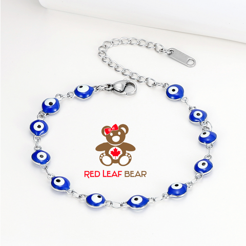 Evil Eye Lucky Charm Bracelet in Stainless Steel