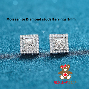 Moissanite One Carat 5mm Diamond Studs Earring Base Metal Sterling Silver
