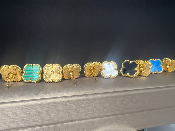 18k Gold Plated Clover Earrings