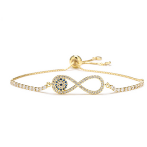Silver Plated Evil Eye Adjustable Bracelet