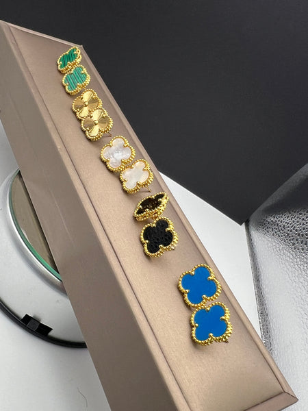 18k Gold Plated Clover Earrings