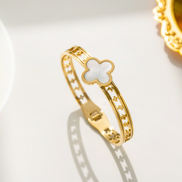 18k Gold Plated Stainless Steel Bangle Bracelet Anti-tarnish and water resistant