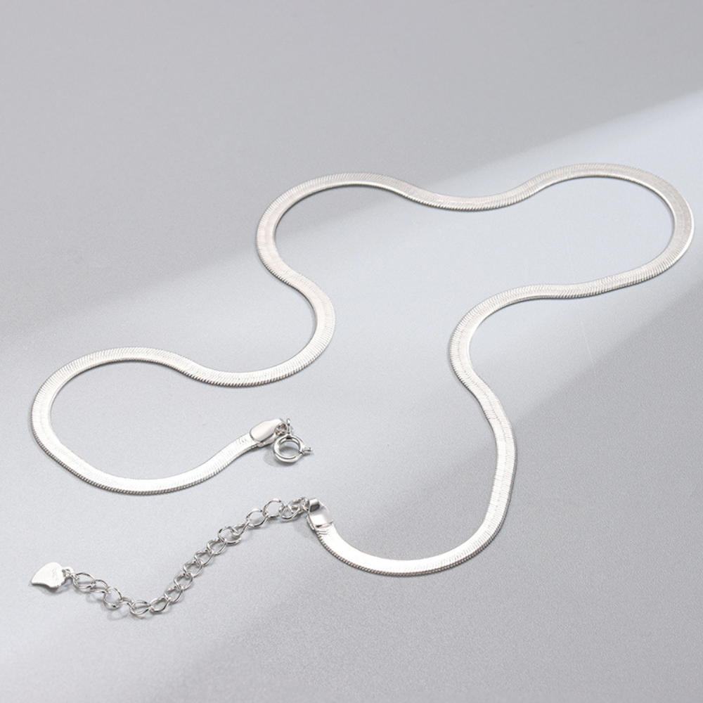 Solid Sterling Silver Snake Herringbone Snake Chain