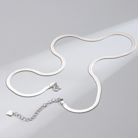 Solid Sterling Silver Snake Herringbone Snake Chain