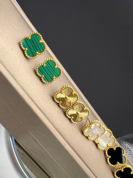 18k Gold Plated Clover Earrings