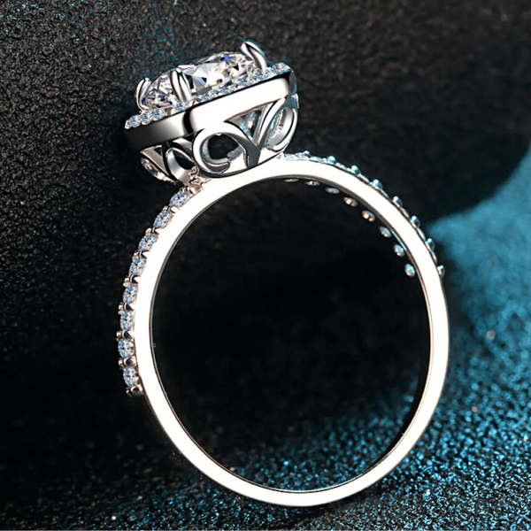 Sterling Silver Cz Engagement Ring.