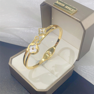 18K Gold Plated Stainless Steel Cuff Bracelet.