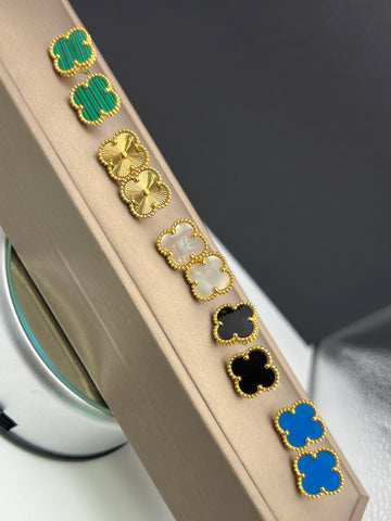 18k Gold Plated Clover Earrings