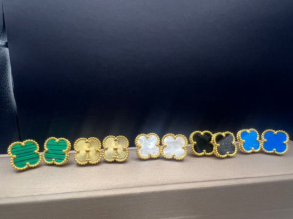 18k Gold Plated Clover Earrings