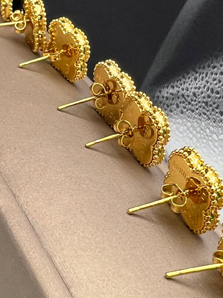 18k Gold Plated Clover Earrings
