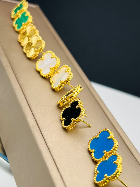 18k Gold Plated Clover Earrings