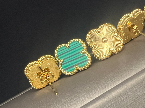 18k Gold Plated Clover Earrings