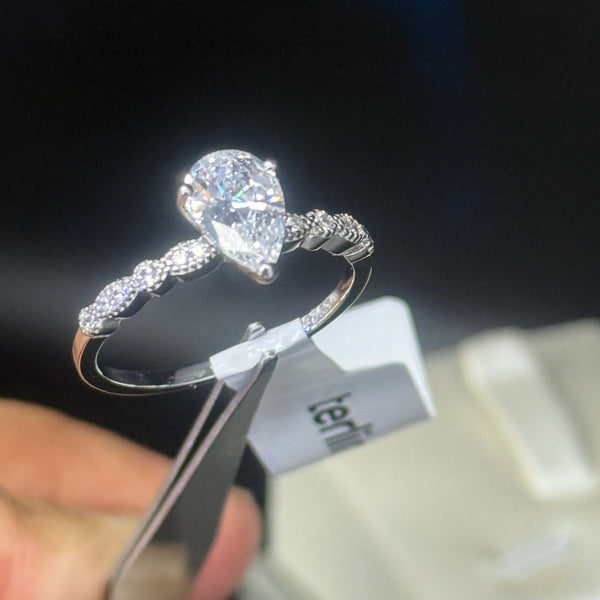 Solid Sterling Silver Engagement Ring