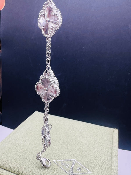 Silver 5 Clover Bracelet
