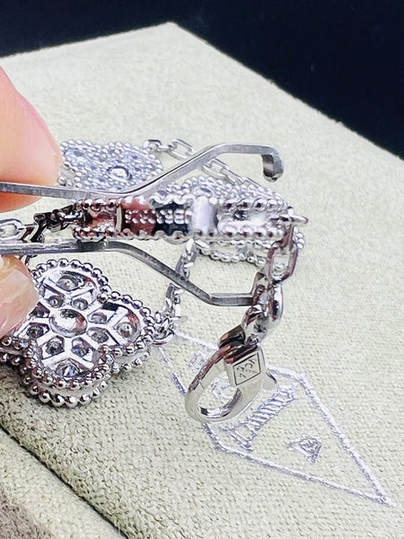 5Clover Silver With Diamond Bracelet.