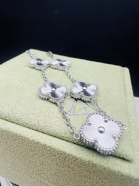 Silver 5 Clover Bracelet