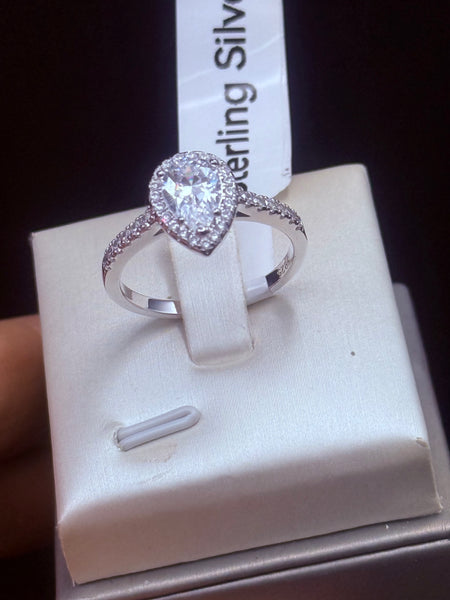 Solid Sterling Silver Engagement Ring