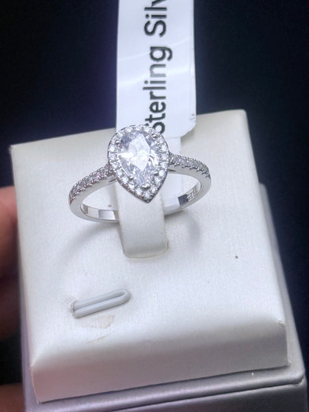 Solid Sterling Silver Engagement Ring