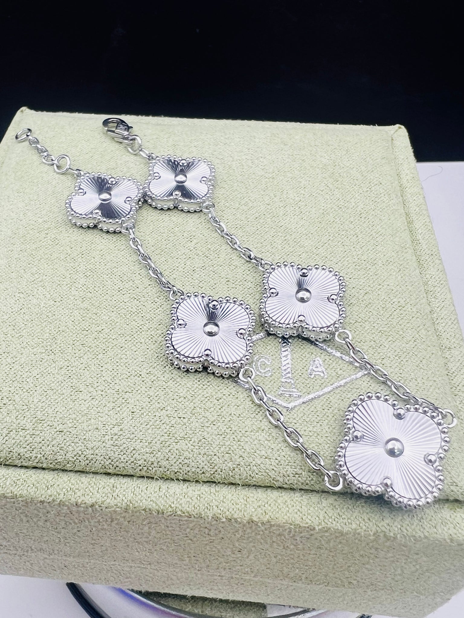 Silver 5 Clover Bracelet