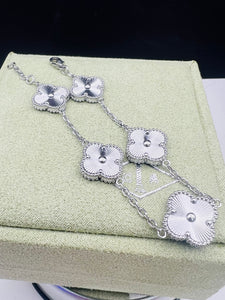 Silver 5 Clover Bracelet