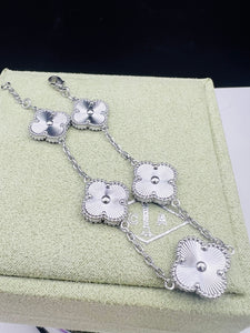 Silver 5 Clover Bracelet