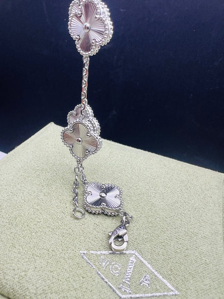 Silver 5 Clover Bracelet