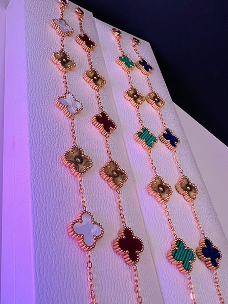 Gold Plated 5 Clover Stainless Steel Bracelet