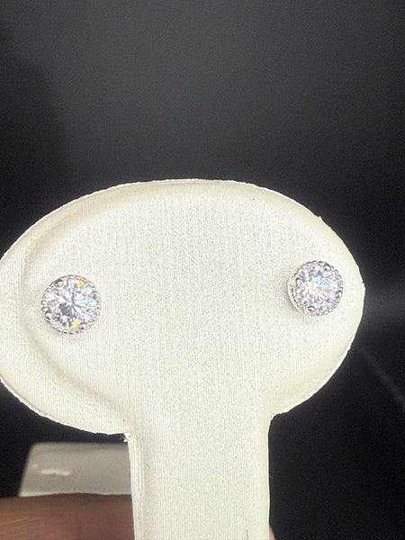 4mm Sterling Silver Unisex Stud Earrings.