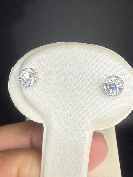 4mm Sterling Silver Unisex Stud Earrings.