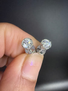 4mm Sterling Silver Unisex Stud Earrings.