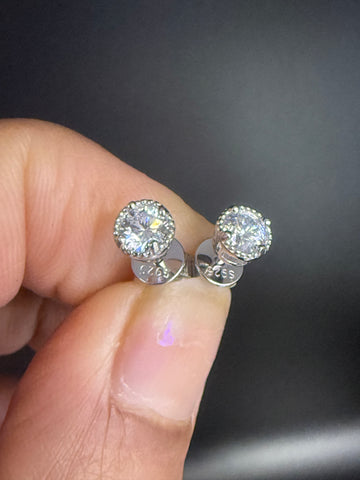 4mm Sterling Silver Unisex Stud Earrings.