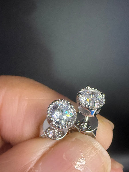 4mm Sterling Silver Unisex Stud Earrings.