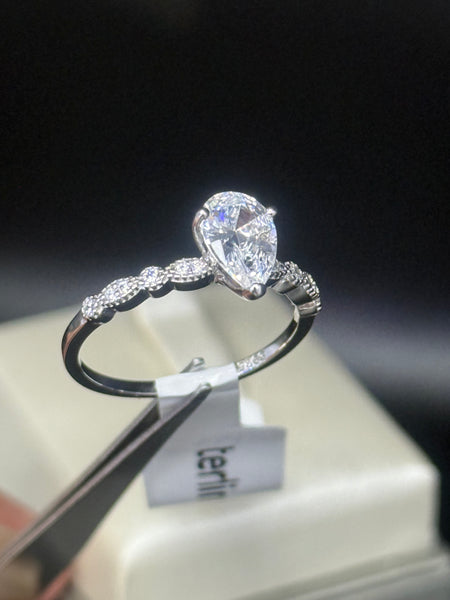 Solid Sterling Silver Engagement Ring