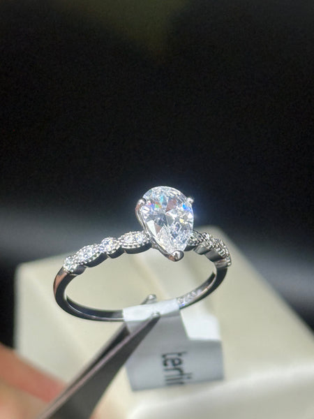 Solid Sterling Silver Engagement Ring