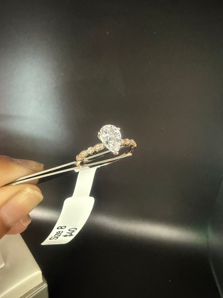 Solid Sterling Silver Engagement Ring