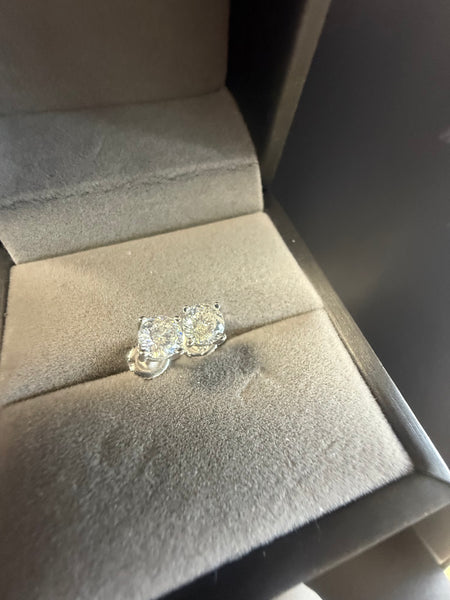 Half Carat Moissanite Screw Back Lock Sterling Silver Earrings