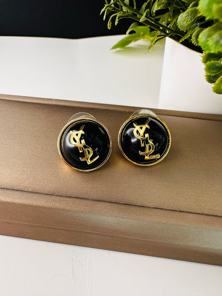 Gold Plated YSL Style Pearl Earrings