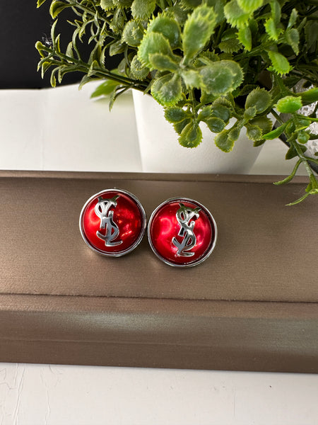 Gold Plated YSL Style Pearl Earrings