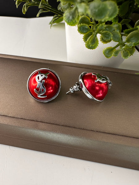 Gold Plated YSL Style Pearl Earrings