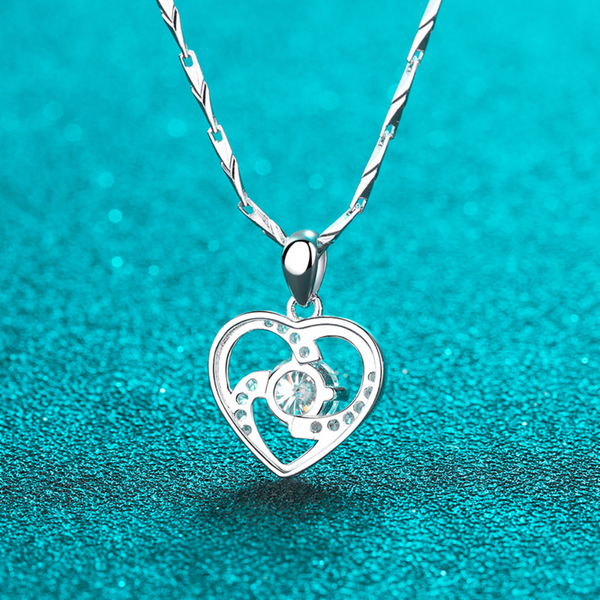 Solid Sterling Silver Necklace with Heart Pendant