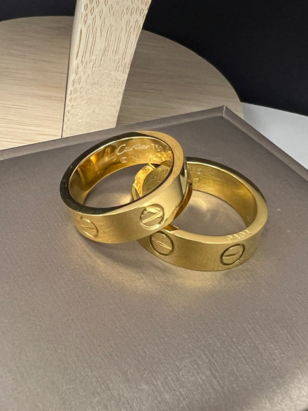 6mm Stainless 18k Gold Plated Love Ring