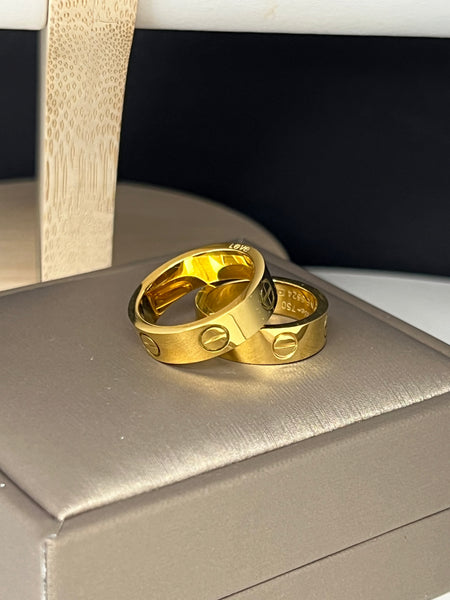 6mm Stainless 18k Gold Plated Love Ring
