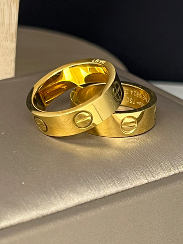 6mm Stainless 18k Gold Plated Love Ring