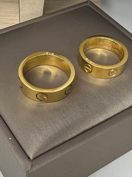 6mm Stainless 18k Gold Plated Love Ring