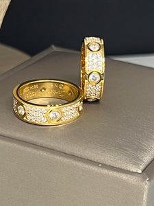 6mm Stainless 18k Gold Plated Cz Love Ring