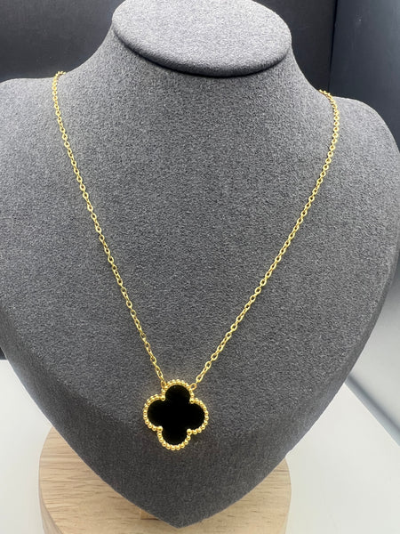 18k Gold Plated Stainless Steel Single Clover Necklace
